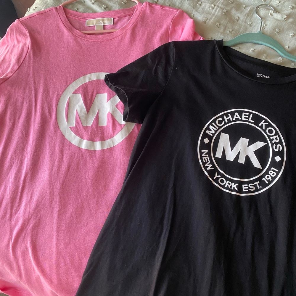 NWOT MK SHIRTS! Pink is a S but fits like a M & black is a M
